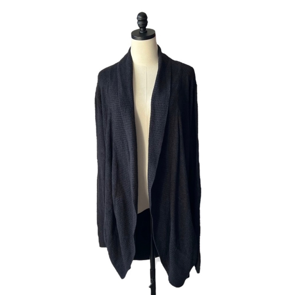 Barefoot Dreams black cozy chic circle cardigan size Medium